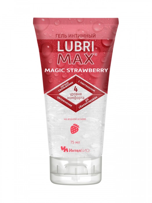 Интимный гель-смазка на водной основе Lubrimax Magic Strawberry - 75 мл. - ИнтелБИО - купить с доставкой в Орле