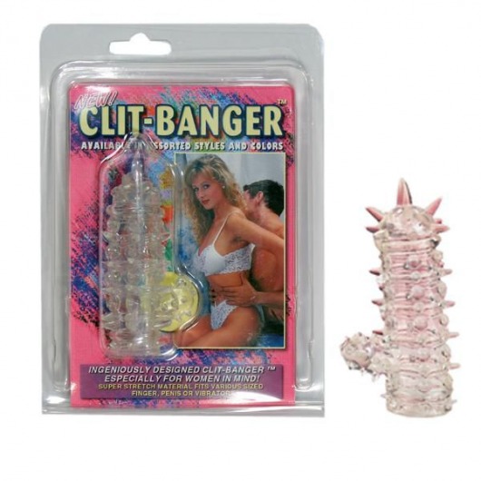 Прозрачная насадка с шипами и клиторальной шишечкой CLIT-BANGER SLEEVE IN CLEAR - Tonga - в Орле купить с доставкой