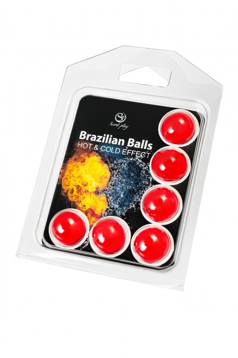 Набор из 6 шариков с массажным маслом Brazilian Balls с охлаждающим и разогревающим эффектом - Secret Play - купить с доставкой в Орле