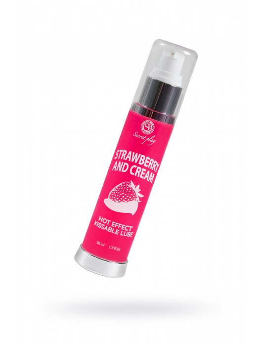 Массажное масло 2-в-1 с разогревающим эффектом и вкусом клубники со сливками - 50 мл. - Secret Play - купить с доставкой в Орле