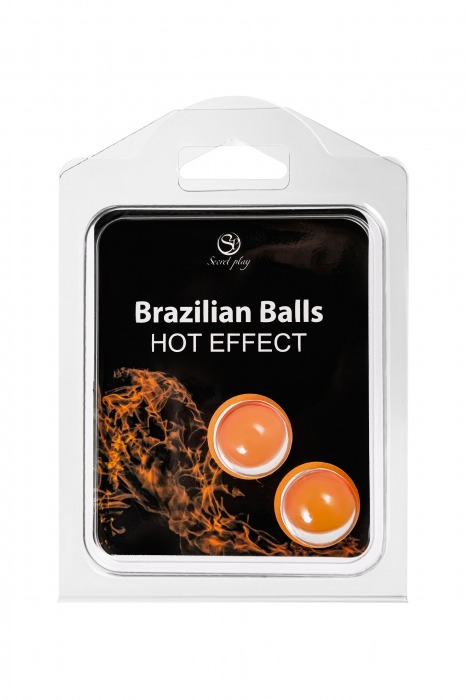 Набор из 2 шариков с массажным маслом Brazilian Balls с разогревающим эффектом - Secret Play - купить с доставкой в Орле