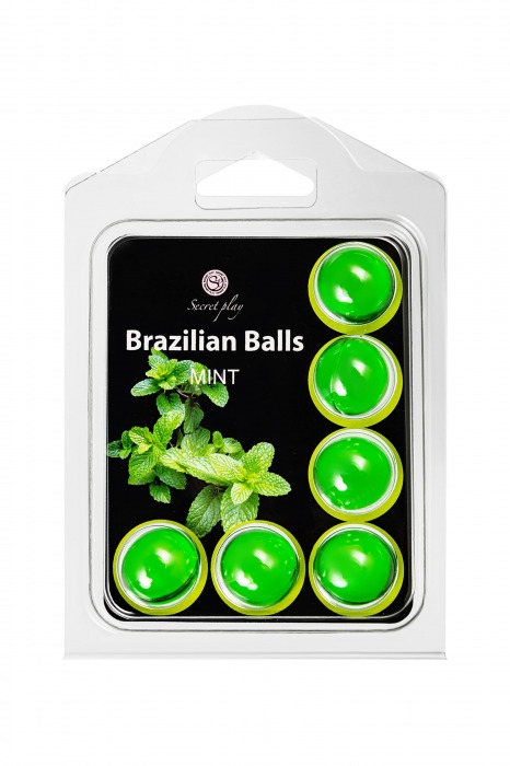 Набор из 6 шариков с массажным маслом Brazilian Balls с ароматом мяты - Secret Play - купить с доставкой в Орле