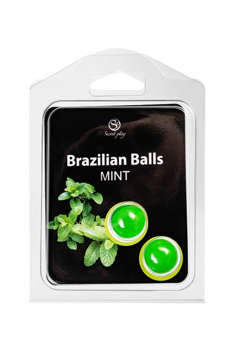 Набор из 2 шариков с массажным маслом Brazilian Balls с ароматом мяты - Secret Play - купить с доставкой в Орле