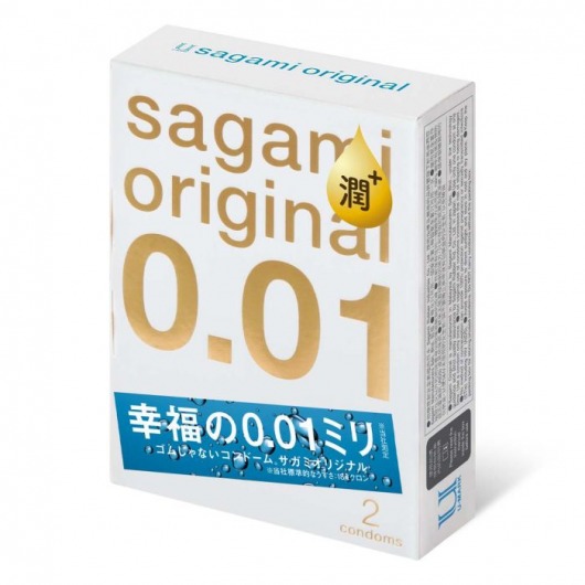 Увлажнённые презервативы Sagami Original 0.01 Extra Lub - 2 шт. - Sagami - купить с доставкой в Орле