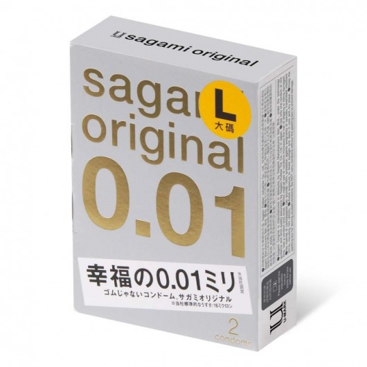 Презервативы Sagami Original 0.01 L-size увеличенного размера - 2 шт. - Sagami - купить с доставкой в Орле