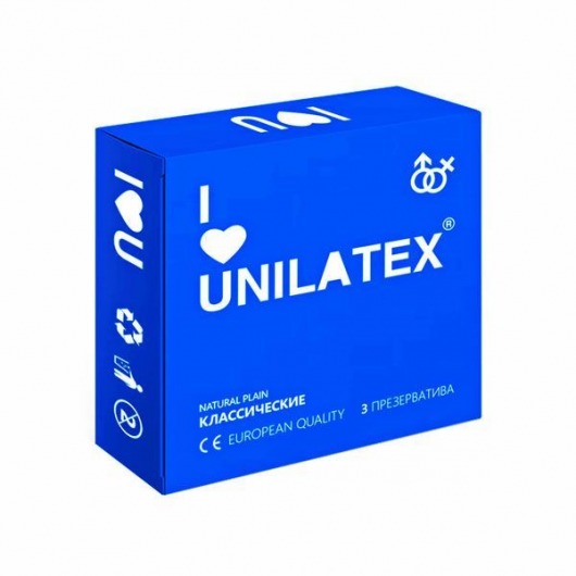 Классические презервативы Unilatex Natural Plain - 3 шт. - Unilatex - купить с доставкой в Орле