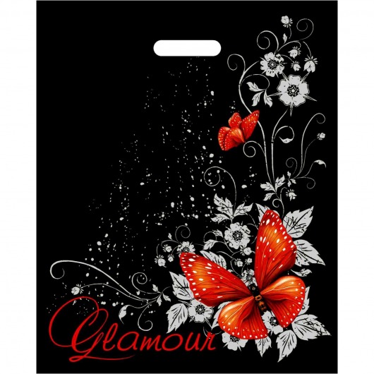 Черный пакет Glamour с вырубной ручкой (38х47 см) - Сима-Ленд - купить с доставкой в Орле