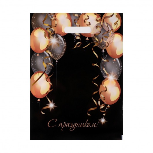 Пакет с вырубной ручкой и принтом в виде шариков (30х40 см) - Сима-Ленд - купить с доставкой в Орле