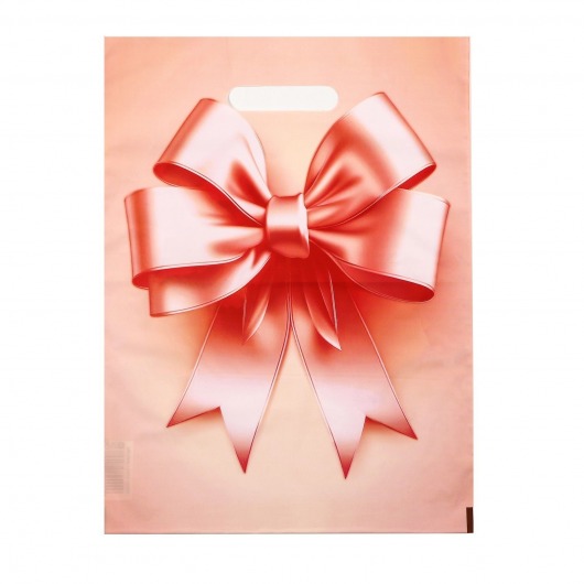 Пакет с принтом в виде банта с вырубной ручкой (30х40 см) - Сима-Ленд - купить с доставкой в Орле