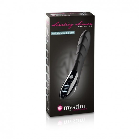 Вибратор с электростимуляцией Sizzling Simon Black Edition - 27 см. - MyStim - купить с доставкой в Орле