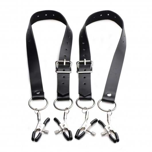 Ремни с зажимами для половых губ Spread Labia Spreader Straps with Clamps - XR Brands - купить с доставкой в Орле