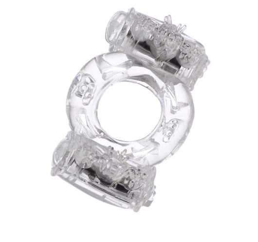 Прозрачное виброкольцо с двумя вибропульками - Toyfa Basic - в Орле купить с доставкой