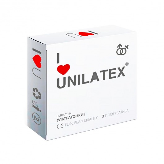 Ультратонкие презервативы Unilatex Ultra Thin - 3 шт. - Unilatex - купить с доставкой в Орле