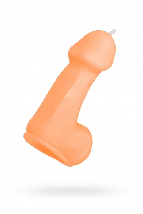 Оранжевая свеча в форме пениса - 47 гр. - Pecado - купить с доставкой в Орле