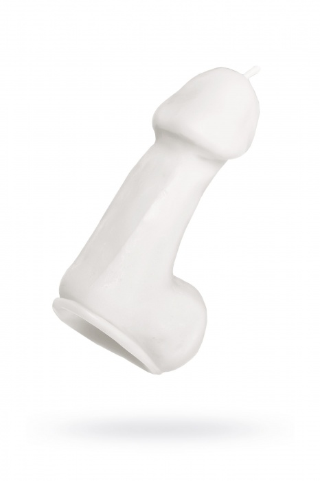 Белая свеча в форме пениса - 47 гр. - Pecado - купить с доставкой в Орле