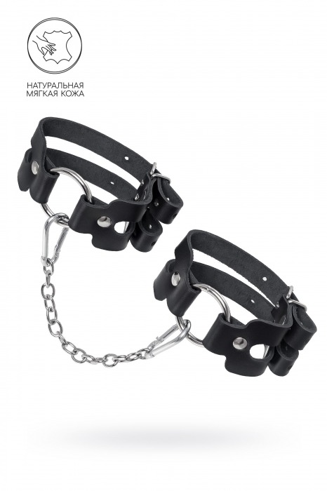 Черные кожаные оковы из двух ремешков - Pecado - купить с доставкой в Орле Черные кожаные оковы из двух ремешков - Pecado - купить с доставкой в Орле
