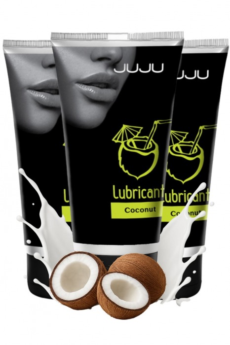 Набор из 3 съедобных лубрикантов JUJU со вкусом кокоса - JuJu - купить с доставкой в Орле Набор из 3 съедобных лубрикантов JUJU со вкусом кокоса - JuJu - купить с доставкой в Орле