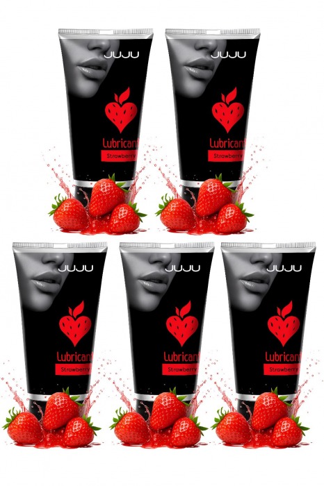 Набор из 5 съедобных лубрикантов JUJU со вкусом клубники - JuJu - купить с доставкой в Орле