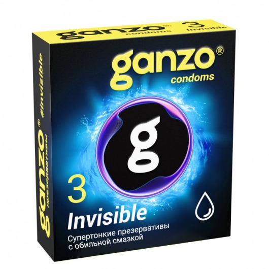 Супертонкие презервативы Ganzo Invisible - 3 шт. - Ganzo - купить с доставкой в Орле