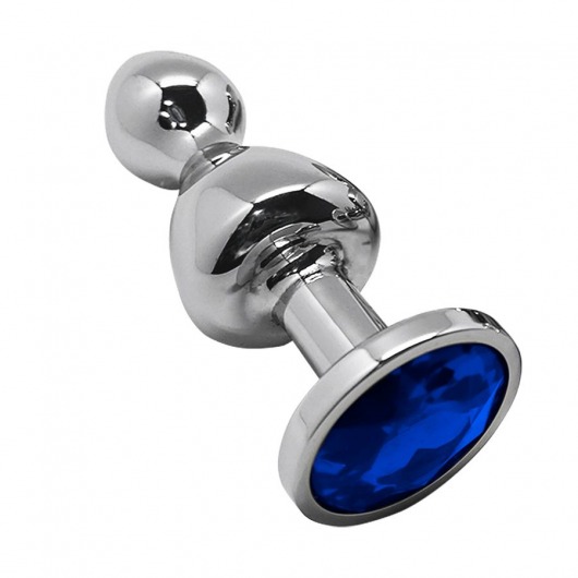 Серебристая анальная втулка Wooomy Lollypop Size S с синим кристаллом - Adrien Lastic в Орле Серебристая анальная втулка Wooomy Lollypop Size S с синим кристаллом - Adrien Lastic