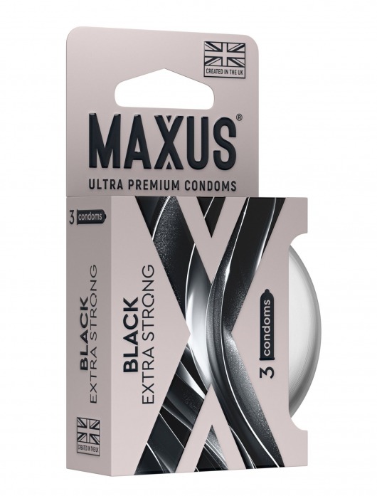 Черные утолщенные презервативы MAXUS Extra Strong с железным кейсом - 3 шт. - Maxus - купить с доставкой в Орле