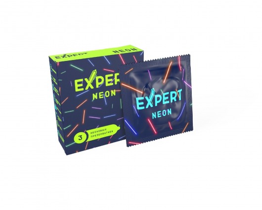 Светящиеся в темноте презервативы Expert Neon - 3 шт. - Expert - купить с доставкой в Орле