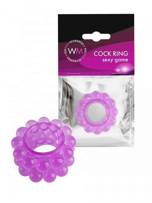 Лиловое эрекционное кольцо с 2 рядами стимулирующих шариков - Erowoman-Eroman - в Орле купить с доставкой