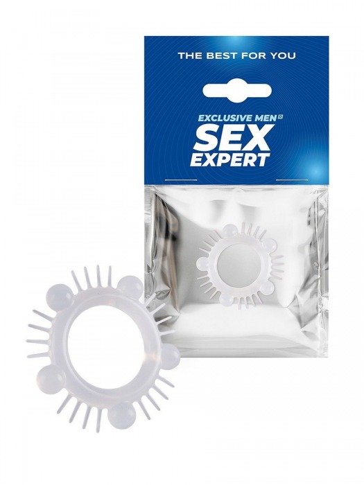 Эластичное эрекционное кольцо с шишечками и шипами - Sex Expert - в Орле купить с доставкой