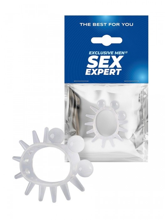 Эластичное эрекционное кольцо с шариками и лучами - Sex Expert - в Орле купить с доставкой