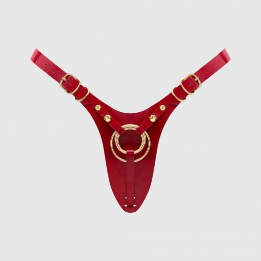 Красный пояс для фиксации насадок Strap-On-Me Leatherette Harness Fabulous - Strap-on-me - купить с доставкой в Орле