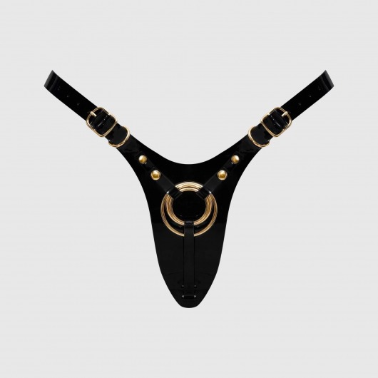 Черный пояс для фиксации насадок Strap-On-Me Leatherette Harness Fabulous - Strap-on-me - купить с доставкой в Орле