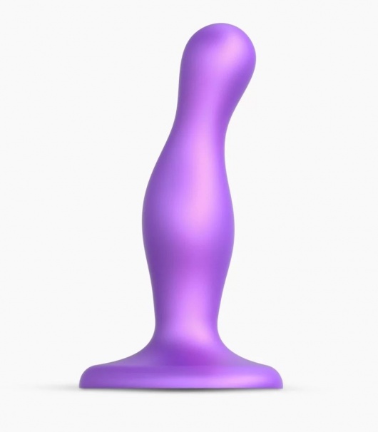 Фиолетовая насадка Strap-On-Me Dildo Plug Curvy size S - Strap-on-me - купить с доставкой в Орле