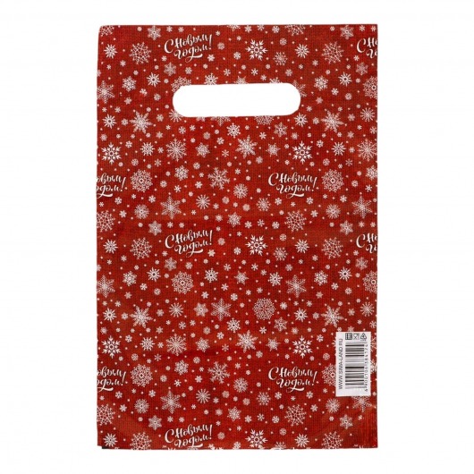 Красный подарочный новогодний пакет с вырубной ручкой (20х30 см) - Сима-Ленд - купить с доставкой в Орле