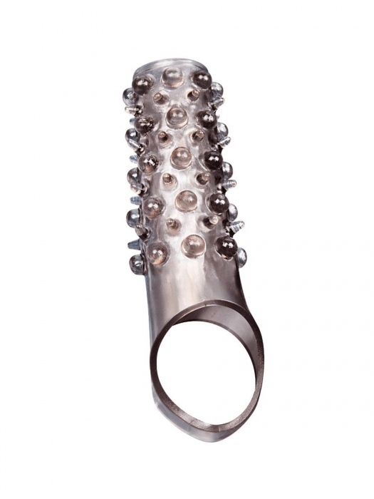 Дымчатая насадка на пенис с шипами и выпуклостями - 12 см. - Sex Expert - в Орле купить с доставкой