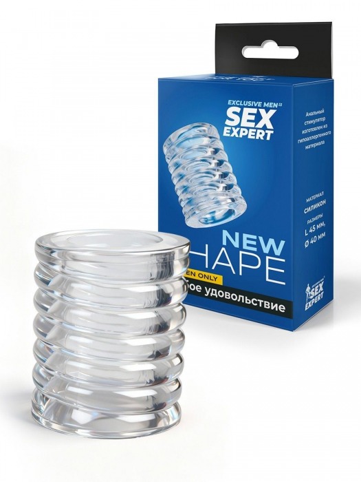 Прозрачная сквозная насадка на пенис с ребрышками - Sex Expert - в Орле купить с доставкой
