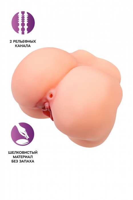 Реалистичный мастурбатор в форме попки с 2 любовными входами - No Name - в Орле купить с доставкой
