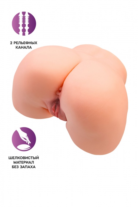 Телесный мастурбатор в форме попки с 2 любовными входами - No Name - в Орле купить с доставкой