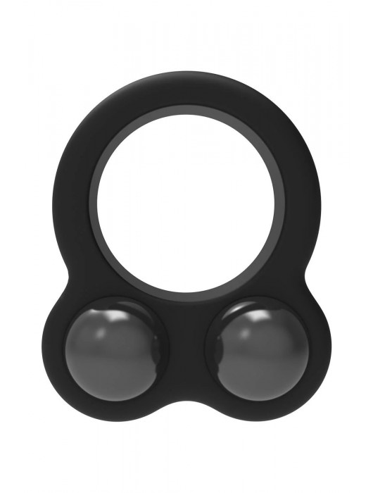 Черное эрекционное кольцо с утяжелителями Cockring Dual Weight - Dream Toys - в Орле купить с доставкой