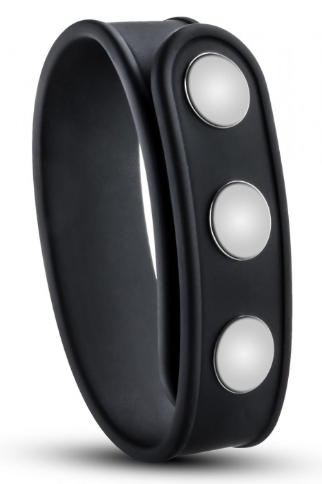 Черное эрекционное кольцо на кнопках - Blush Novelties - в Орле купить с доставкой