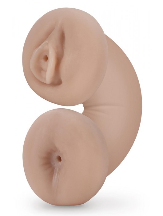 Телесный люминесцентный двусторонний мастурбатор Tasha - Blush Novelties - в Орле купить с доставкой