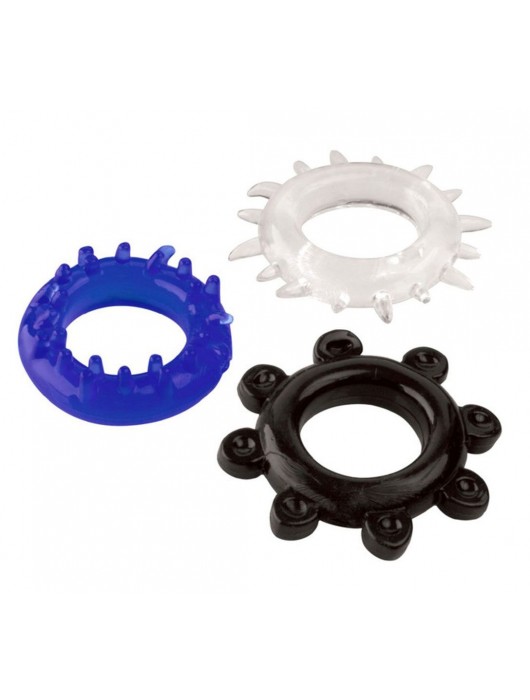 Набор из 3 эрекционных колец разного цвета и рельефа - Boys of Toys - в Орле купить с доставкой