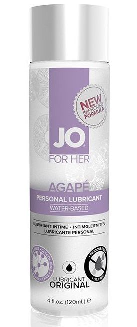 Женский лубрикант на водной основе JO AGAPE LUBRICANT ORIGINAL - 120 мл. - System JO - купить с доставкой в Орле