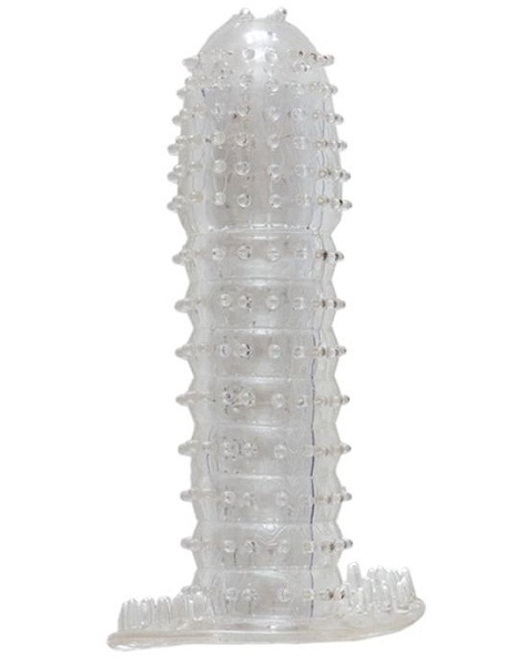 Гелевая прозрачная насадка c шипами - 12 см. - Toyfa Basic - в Орле купить с доставкой