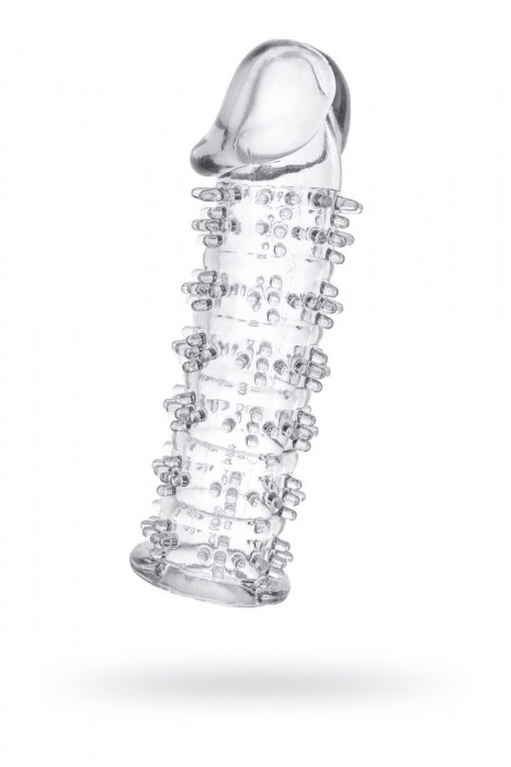 Гелевая прозрачная насадка с шипами - 12 см. - Toyfa Basic - в Орле купить с доставкой