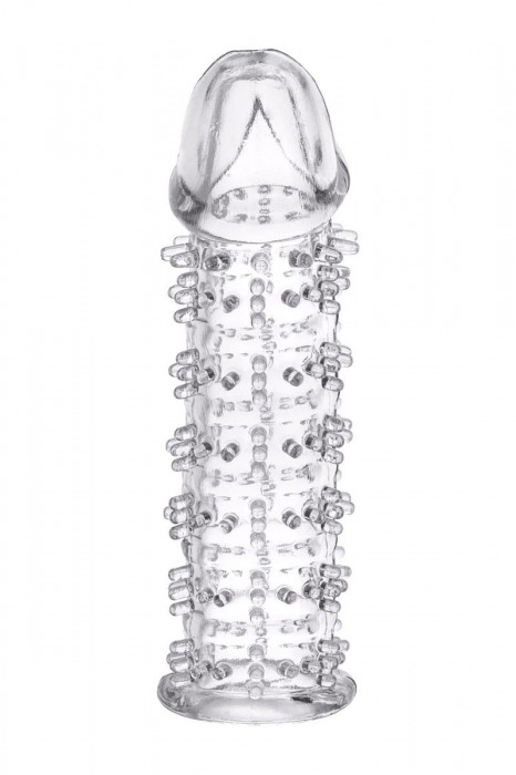 Гелевая прозрачная насадка с шипами - 12 см. - Toyfa Basic - в Орле купить с доставкой