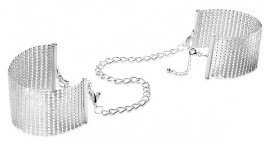 Серебристые наручники-браслеты Desir Metallique Handcuffs - Bijoux Indiscrets - купить с доставкой в Орле