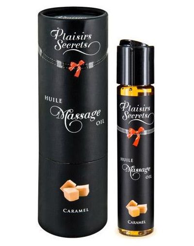 Массажное масло с ароматом карамели Huile de Massage Gourmande Caramel - 59 мл. - Plaisir Secret - купить с доставкой в Орле