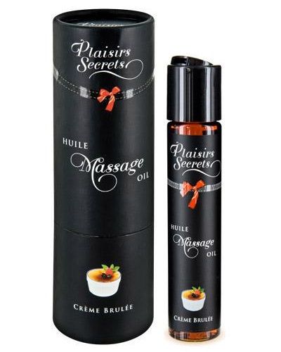 Массажное масло с ароматом крем брюле Huile de Massage Gourmande Creme Brulée - 59 мл. - Plaisir Secret - купить с доставкой в Орле