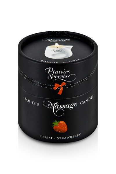 Массажная свеча с ароматом клубники Bougie de Massage Gourmande Fraise - 80 мл. - Plaisir Secret - купить с доставкой в Орле