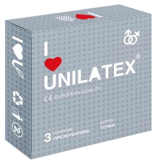 Презервативы с точками Unilatex Dotted - 3 шт. - Unilatex - купить с доставкой в Орле